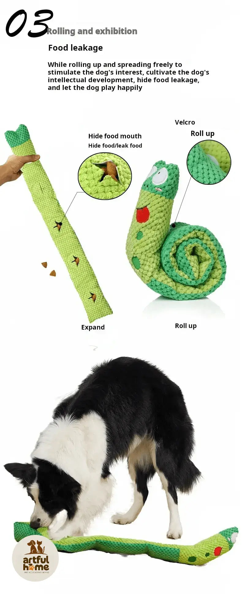 Roll-up treat toy 'Snail'